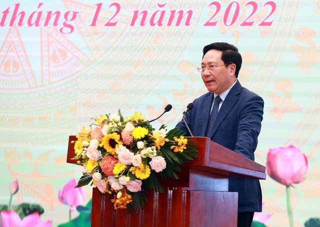 Phó Thủ tướng Thường trực Phạm Bình Minh: Bộ Tư pháp phải tiếp tục phát huy mạnh mẽ hơn nữa vai trò là cơ quan đại diện pháp lý của Chính phủ trong việc giải quyết các tranh chấp quốc tế (Ảnh: VGP)