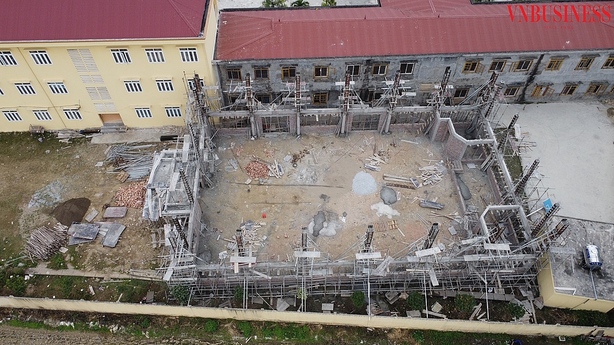 Công trình nhà đa năng trường THCS Hồng Phong.