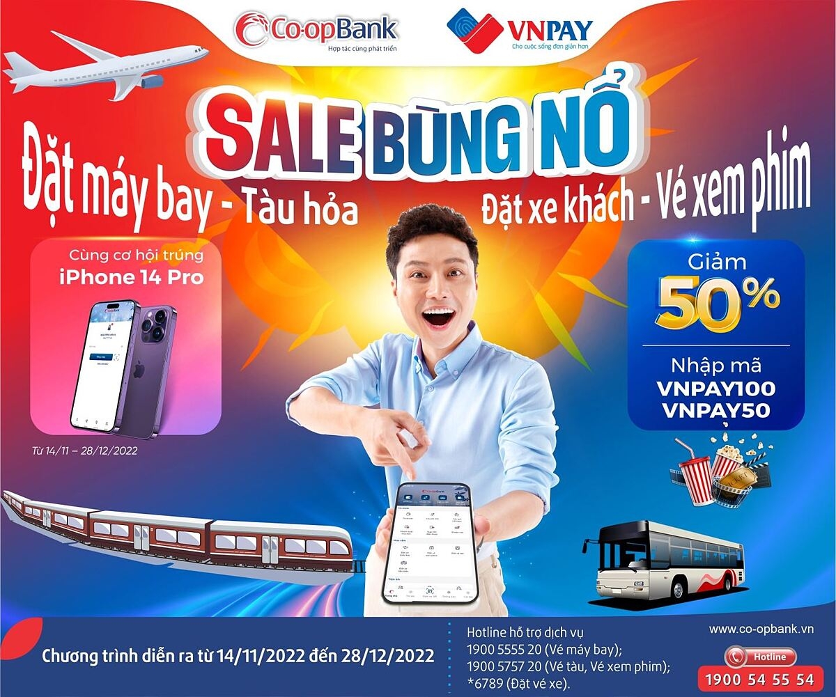 Cơ hội “tậu” iPhone 14 Pro và giảm ngay 50% loạt dịch vụ khi sử dụng ứng dụng Co-opbank Mobile Banking.