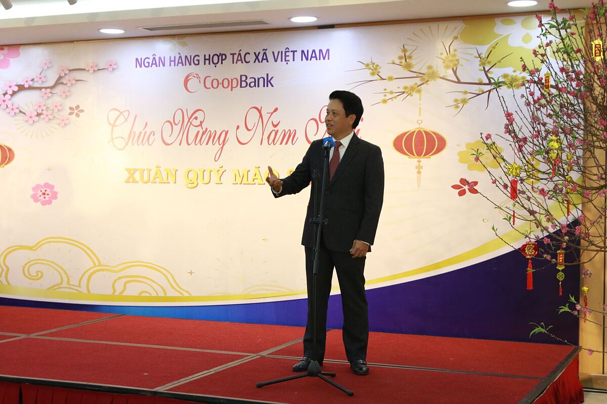 Phó Thống đốc NHNN Phạm Tiến Dũng phát biểu chỉ đạo tại Co-opBank.