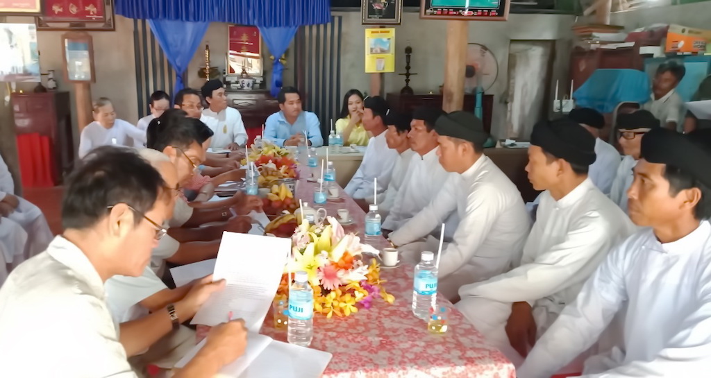 Mô hình Họ đạo Cao Đài tham gia giữ gìn an ninh trật tự” ở xã Bàu Năng.