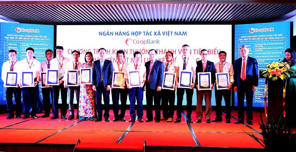 Các QTDND được vinh danh thành viên tiêu biểu thực hiện tốt mối liên kết hệ thống năm 2022 tại Đại hội.