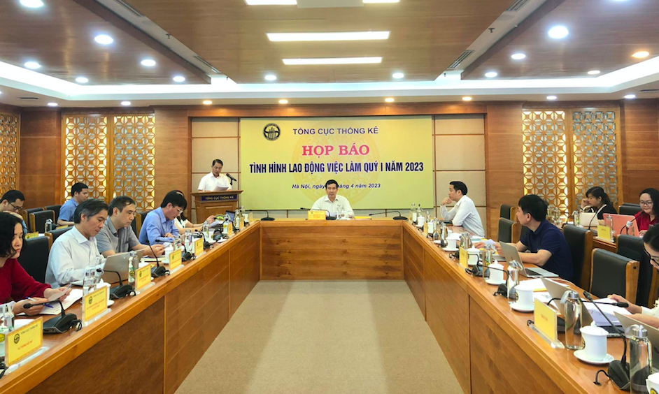 Tổng cục Thống kê họp báo thông tin về tình hình lao động, việc làm quý I/2023.