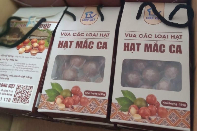 Sản phẩm mắc ca của HTX Long Việt.