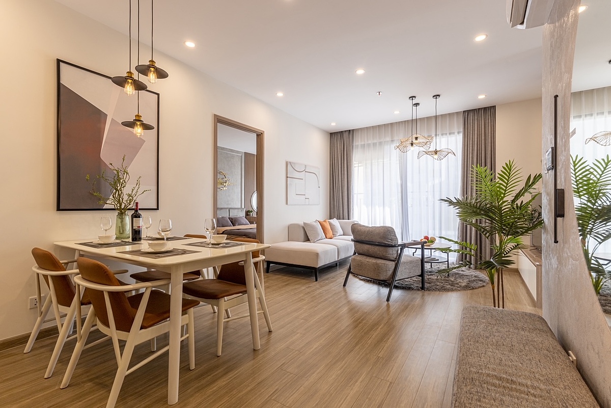 Căn hộ 3 phòng ngủ tại The Sakura có diện tích lớn, thiết kế tối ưu, tạo nên không gian sống thoải mái cho gia đình đa thế hệ.