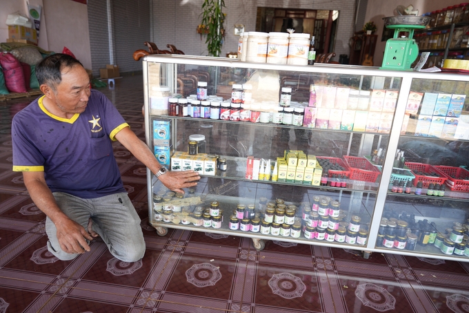 Các sản phẩm được chế biến từ nghệ bọ cạp của HTX dược liệu An Phúc Khang.