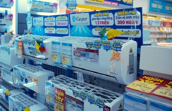 “Cơn mưa khuyến mại với loạt điều hòa máy lạnh tại điện máy xanh.