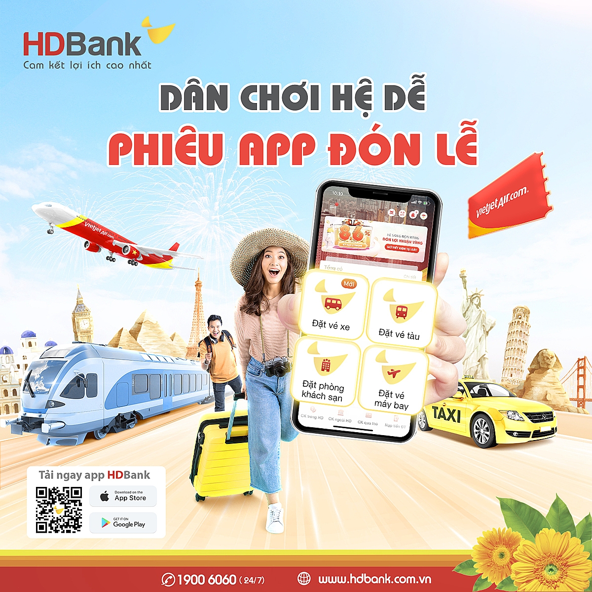 Rất nhiều ưu đãi hấp dẫn dành cho người dùng trên App HDBank vào dịp lễ, ngày đôi, cũng là chất xúc tác cho các giao dịch số gia tăng.