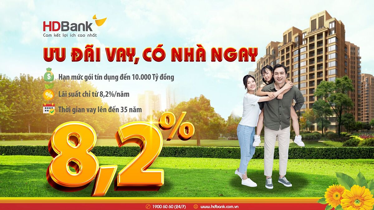 Vay mua nhà lãi suất chỉ từ 8/2%/năm tại HDBank.