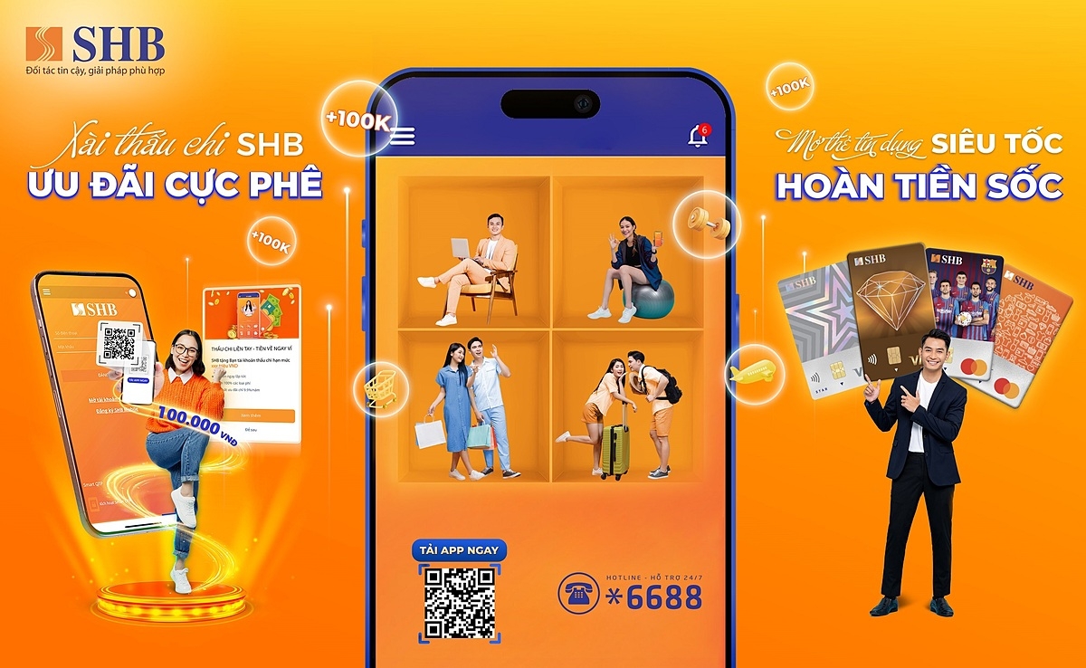 SHB dành 600 triệu đồng ưu đãi cho khách hàng mở thấu chi và thẻ tín dụng.