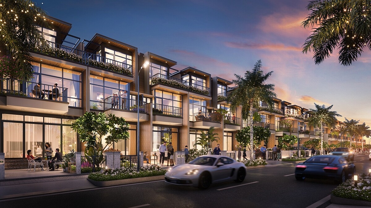 Mỗi một thiết kế nhà phố tại Gem Sky World đều mang theo sự tỉ mỉ, trau chuốt đến từng chi tiết của đội ngũ thiết kế. Ảnh: Mẫu nhà LK7, phân khu Diamond Parkview.