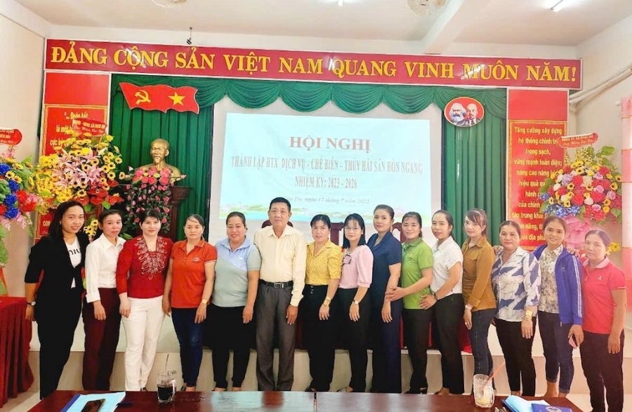 HTX Dịch vụ - Chế biến - Thủy hải sản Hòn Ngang ra mắt ở xã Nam Du vào trung tuần tháng 7/2023.