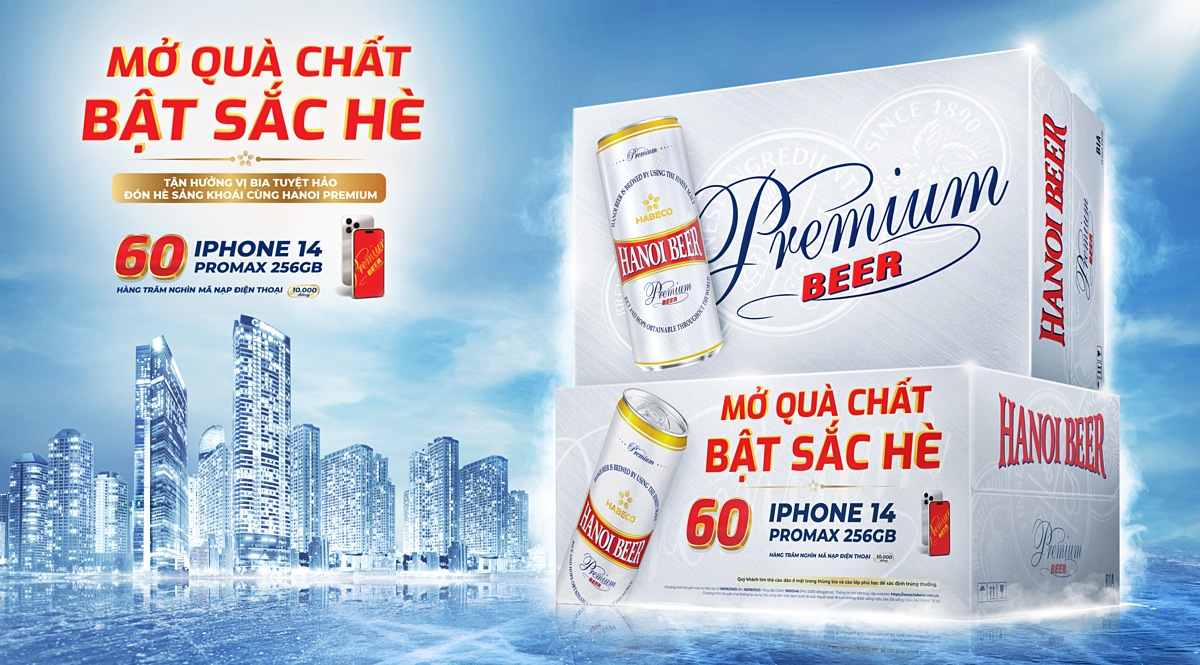 Chào hè rực rỡ bật nắp Bia Hanoi Premium với Chương Trình Khuyến Mại “Mở Quà Chất - Bật Sắc Hè”.