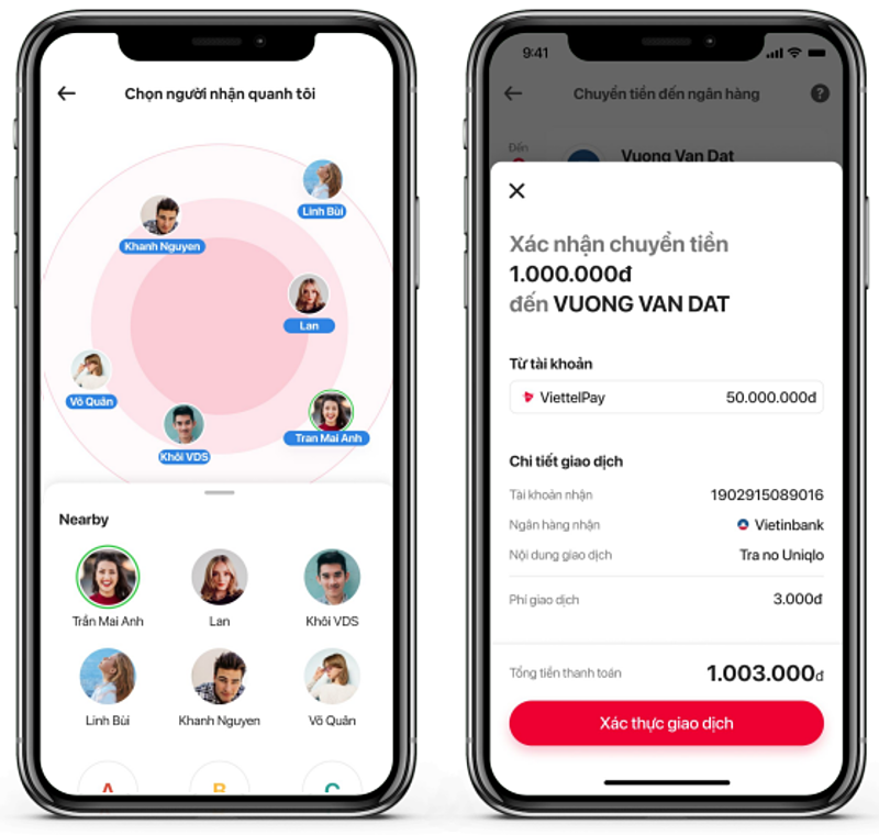 Trải nghiệm tính năng Chuyển tiền 2.0, lắc là chuyển trong, chuyển tiền không cần internet trong Viettel Money 6.8.