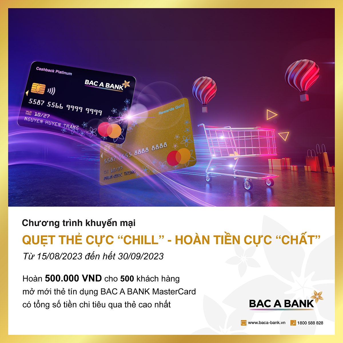 BAC A BANK tưng bừng triển khai chương trình “Quẹt thẻ cực chill - Hoàn tiền cực chất.