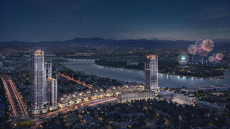 Kiến trúc thiết kế Sun Cosmo Residence Da Nang mang giá trị vượt thời gian. Ảnh phối cảnh minh họa.