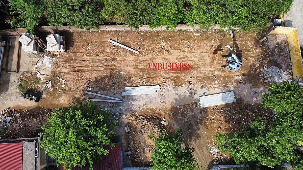 Mặt bằng thi công ép cọc.