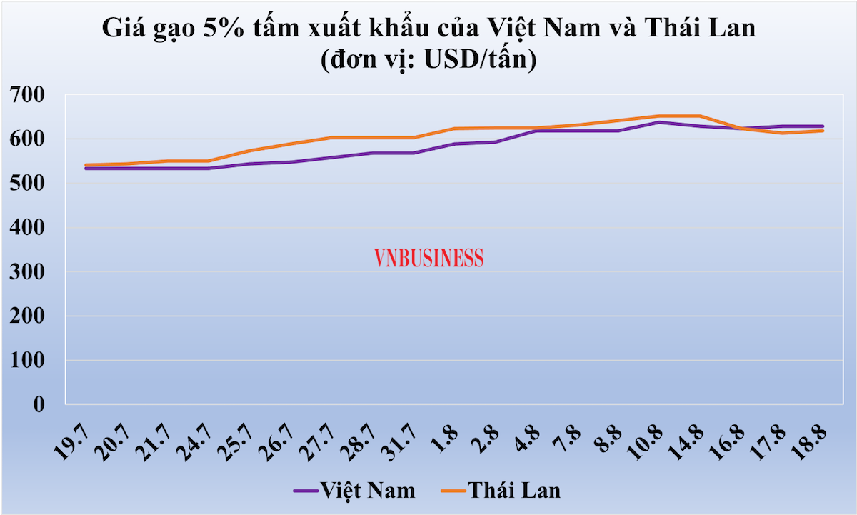 Giá gạo Việt Nam bất ngờ vượt Thái Lan, giữ ngôi vị cao nhất thế giới.