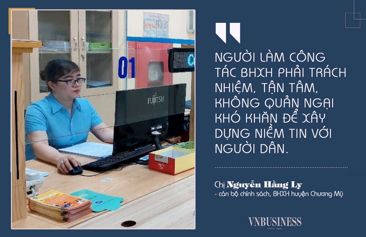 Chị Nguyễn Hằng Ly là một trong những cán bộ BHXH tiêu biểu của BHXH huyện Chương Mỹ.