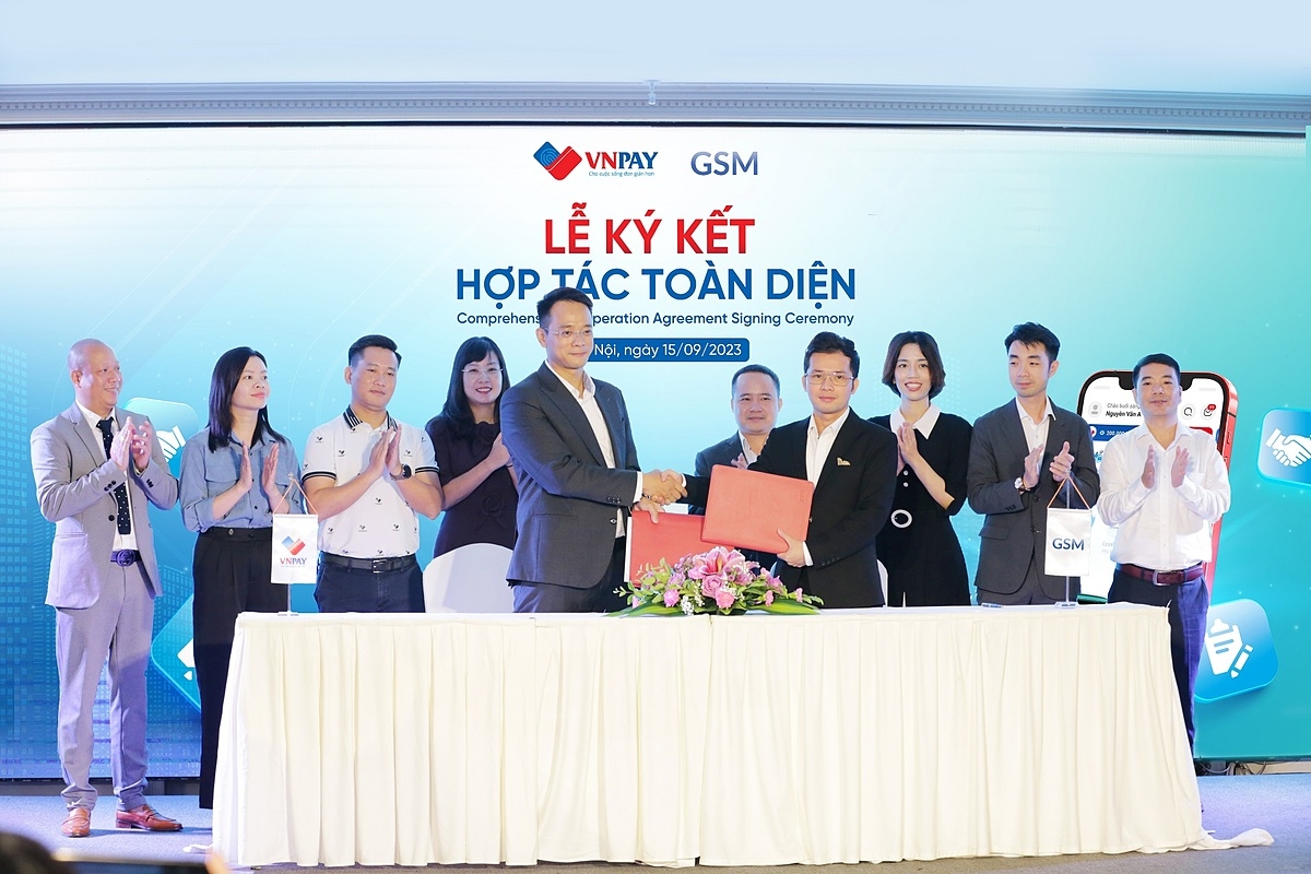 Lễ ký kết hợp tác toàn diện giữa VNPAY và GSM.