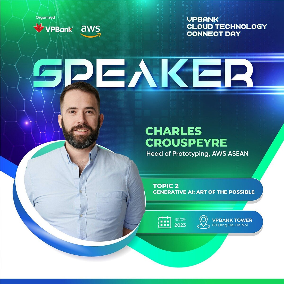 Ông Charles Crouspeyre, Giám đốc bộ phận Phát triển sản phẩm mẫu AWS khu vực ASEAN.