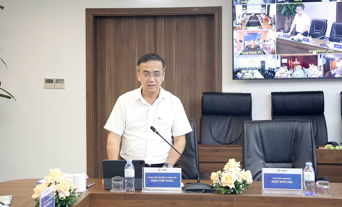 Ông Đinh Thế Phúc, Thành viên HĐTV EVN phát biểu tại hội nghị.