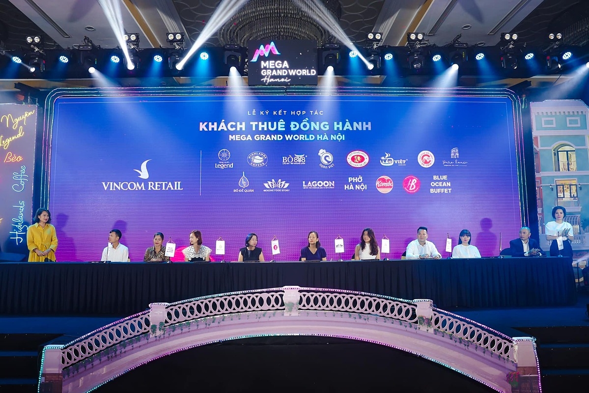 9 thương hiệu đã tiến hành ký kết để “trình làng” tại Mega Grand World Hà Nội ngay trong dịp khai trương vào tháng 12/2023.