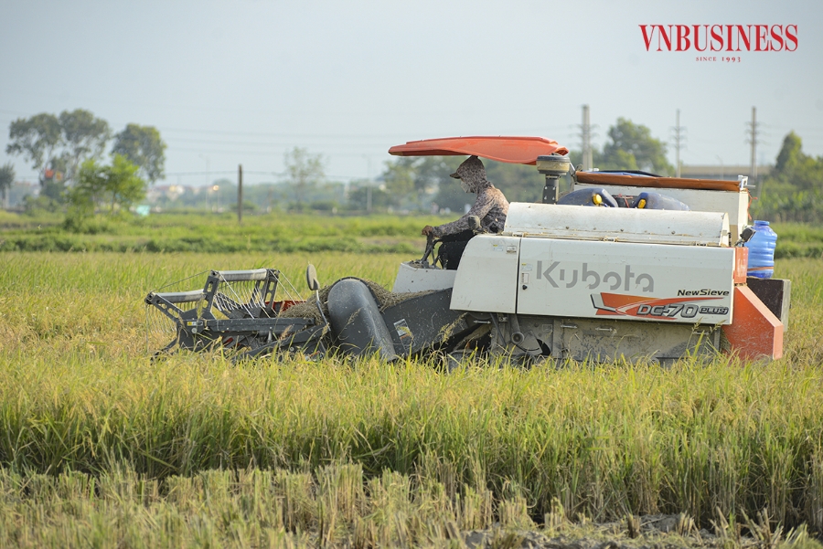 Vận hành máy gặt gồm 2 - 3 người, trong đó một người điều khiển hướng di chuyển của máy và tời gặt, những người còn lại hứng lúa vào trong bao, cột lại và xếp tại sàn máy. Còn rạ được xả tự động trên ruộng theo đường di chuyển.