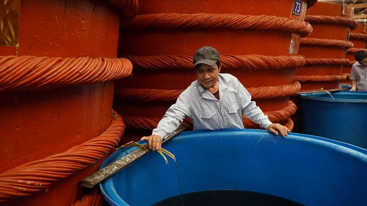 Nghề làm nước mắm đang giúp nhiều người dân nâng cao thu nhập, giảm nghèo.