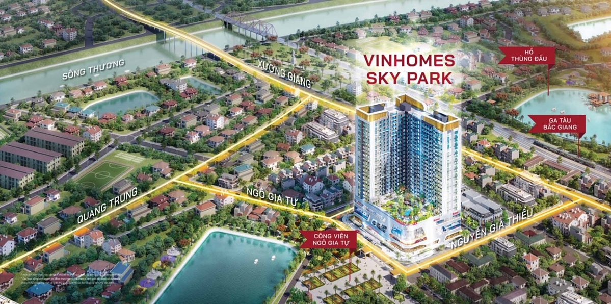 Vị trí thuận lợi về giao thông cũng như đắc địa về phong thủy của Vinhomes Sky Park.