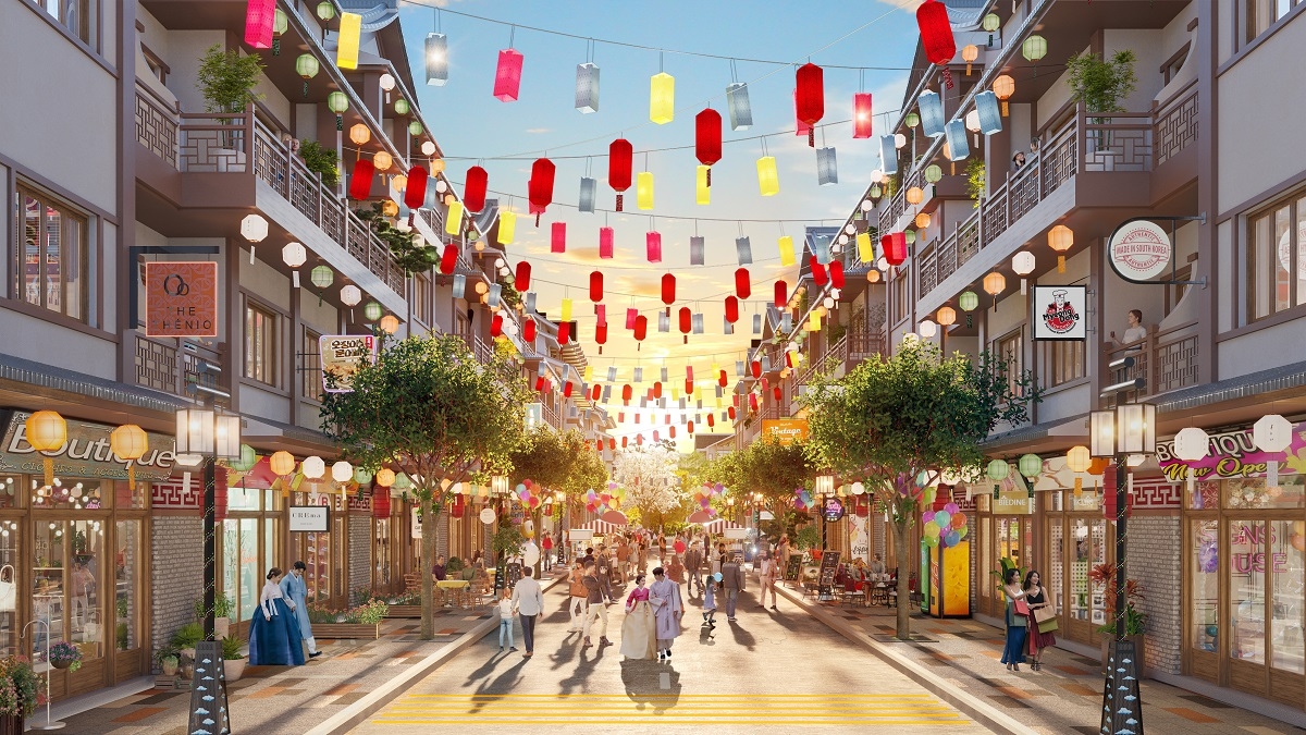 Phố Hàn truyền thống - hiện đại được tái hiện chân thực cả về kiến trúc và trải nghiệm tại K-Town &lpar;Mega Grand World&rpar;.