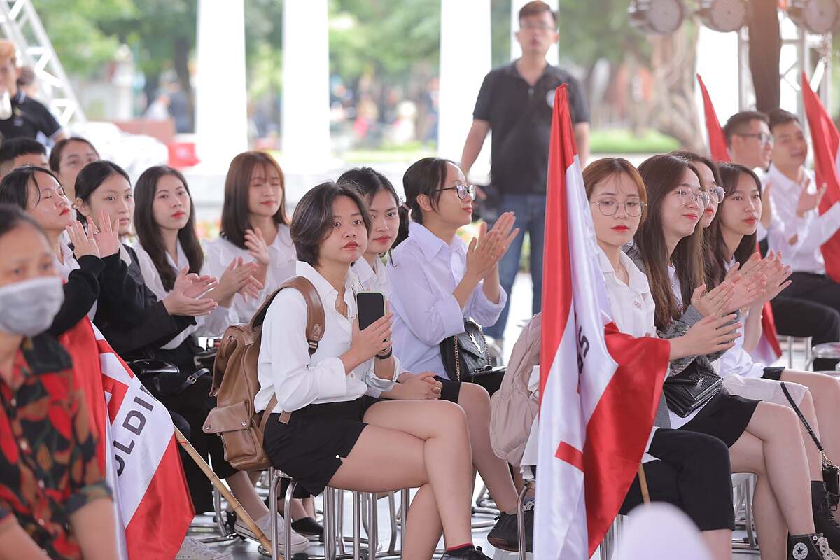 Đại hội tuyển dụng của Vinhomes luôn sôi động, đầy sức trẻ và tạo ra hàng nghìn việc làm trong lĩnh vực bất động sản.