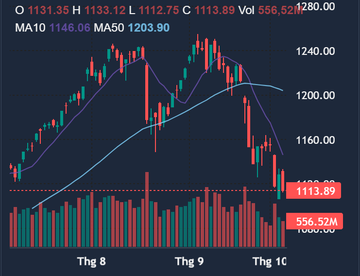 Thanh khoản cạn kiệt, VN-Index một lần nữa lại rơi mạnh