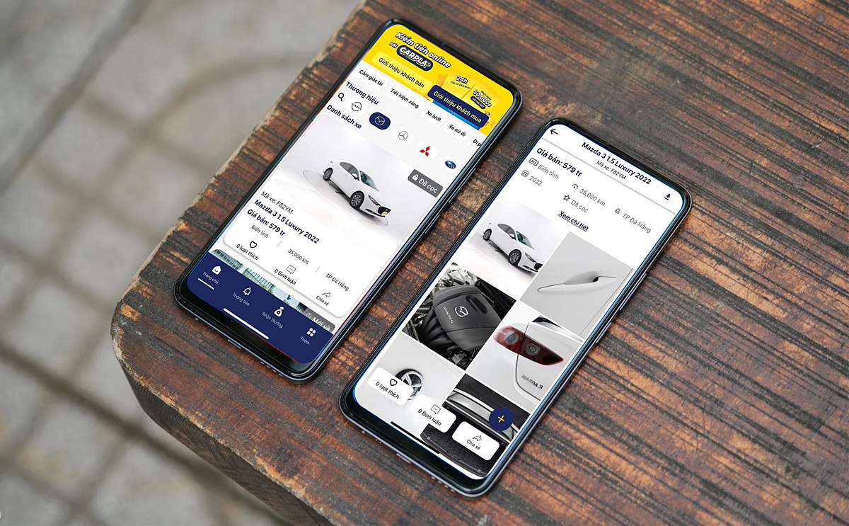 Giao diện của Ứng dụng Carpla .