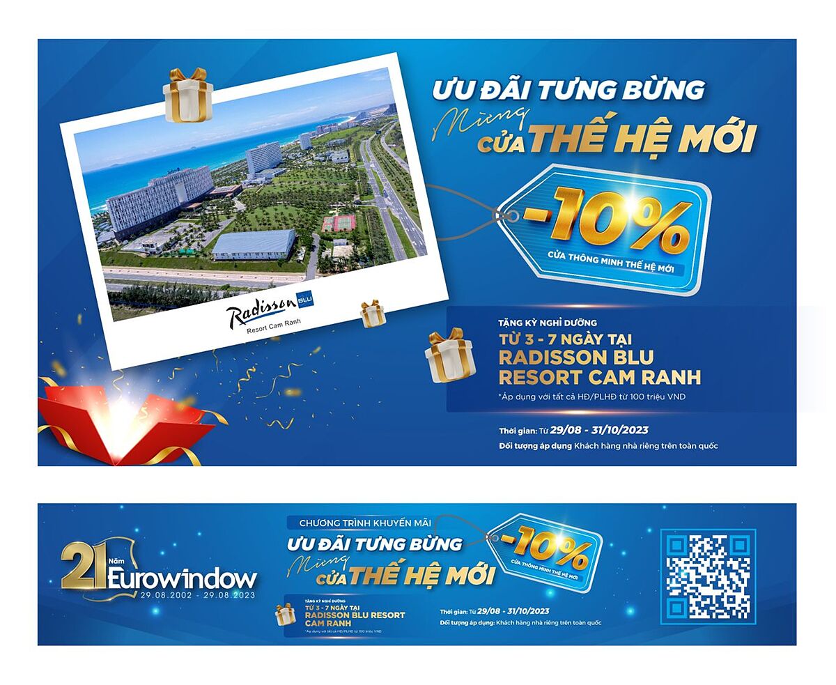 Triển khai CTKM lớn nhất trong năm, Eurowindow áp dụng đồng thời nhiều ưu đãi tới ngày 31/10/2023.