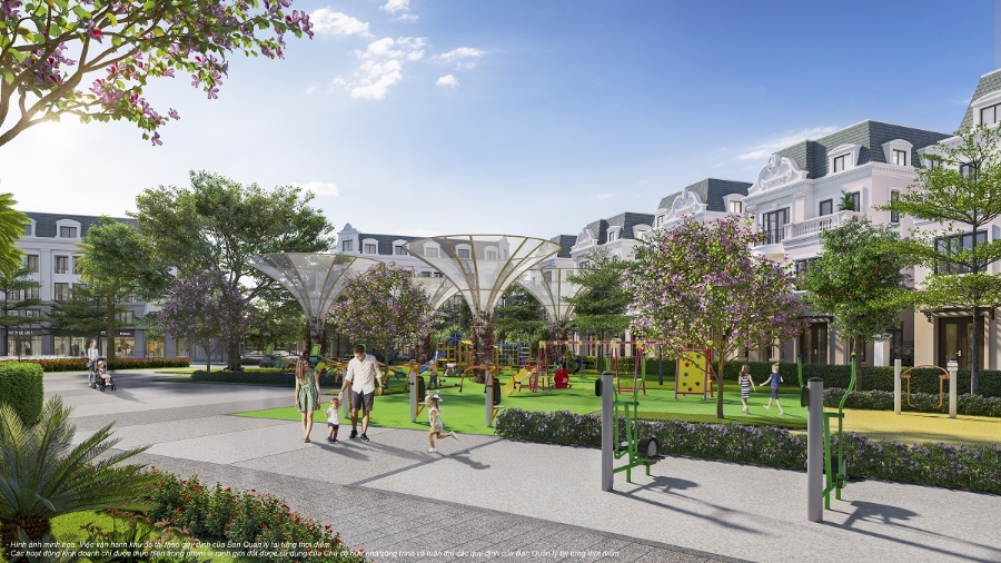 Hệ tiện ích đẳng cấp với sân chơi trẻ em, công viên xanh mát, đường dạo bộ lãng mạn… mang tới chất sống chuẩn thượng lưu lần đầu tiên có mặt tại Móng Cái.