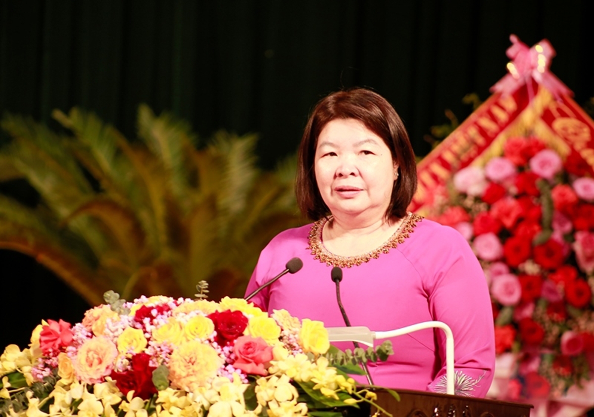 Chủ tịch Liên minh HTX Việt Nam Cao Xuân Thu Vân phát biểu tại lễ kỷ niệm.