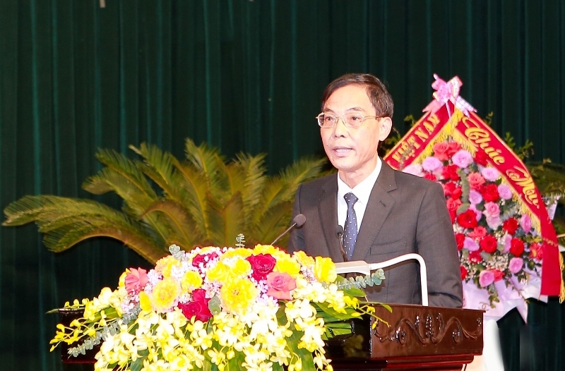 Phó Chủ tịch UBND tỉnh Thanh Hóa Đầu Thanh Tùng phát biểu tại buổi lễ.