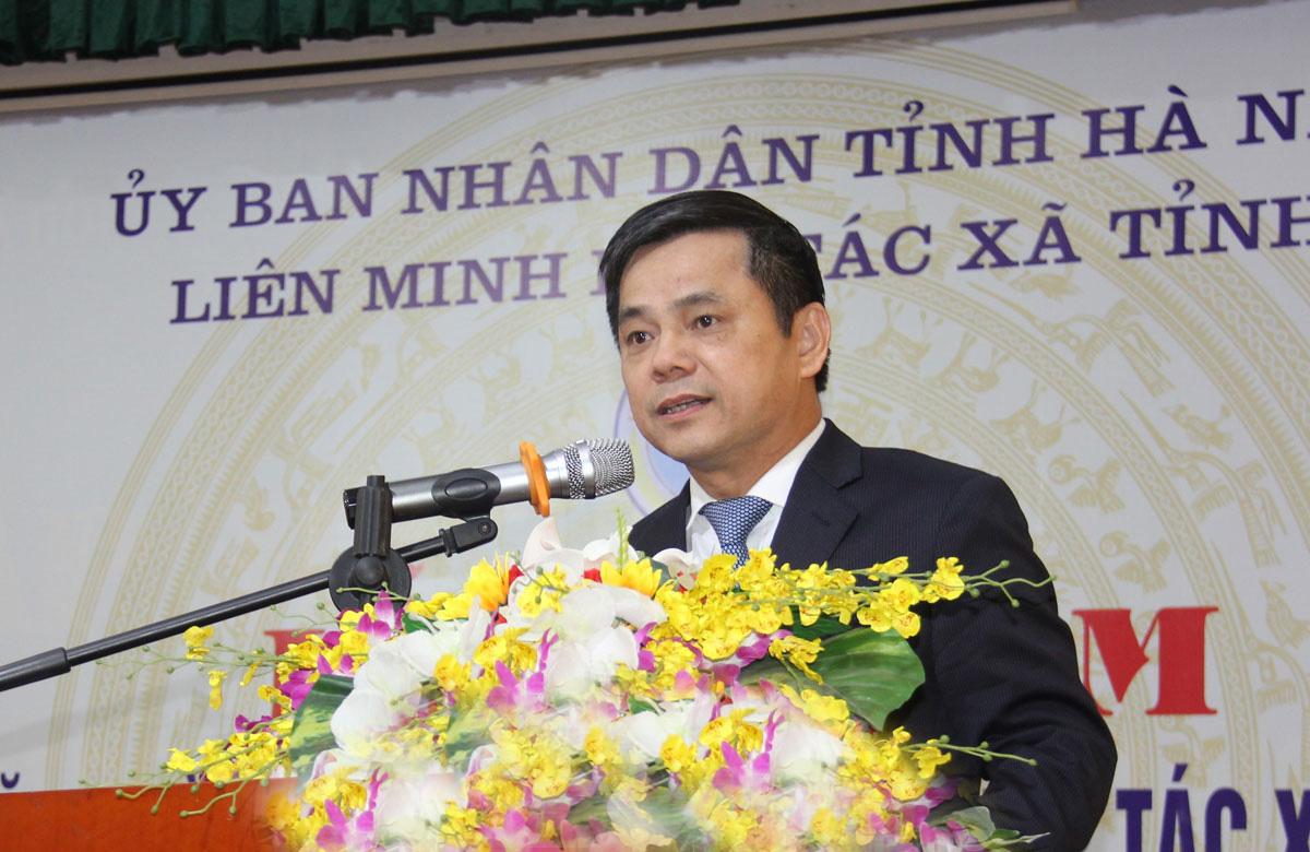 Phó Chủ tịch Liên minh HTX Việt Nam Nguyễn Văn Thịnh phát biểu tại lễ kỷ niệm.