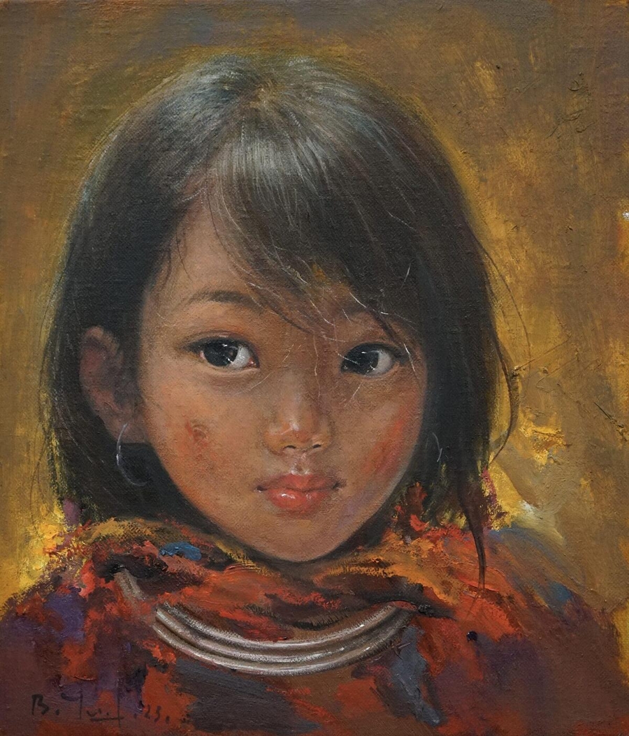 Bùi Văn Tuất, “Buổi chiều vàng” &lpar;2023&rpar;, sơn dầu trên vải, 35 x 30 cm.