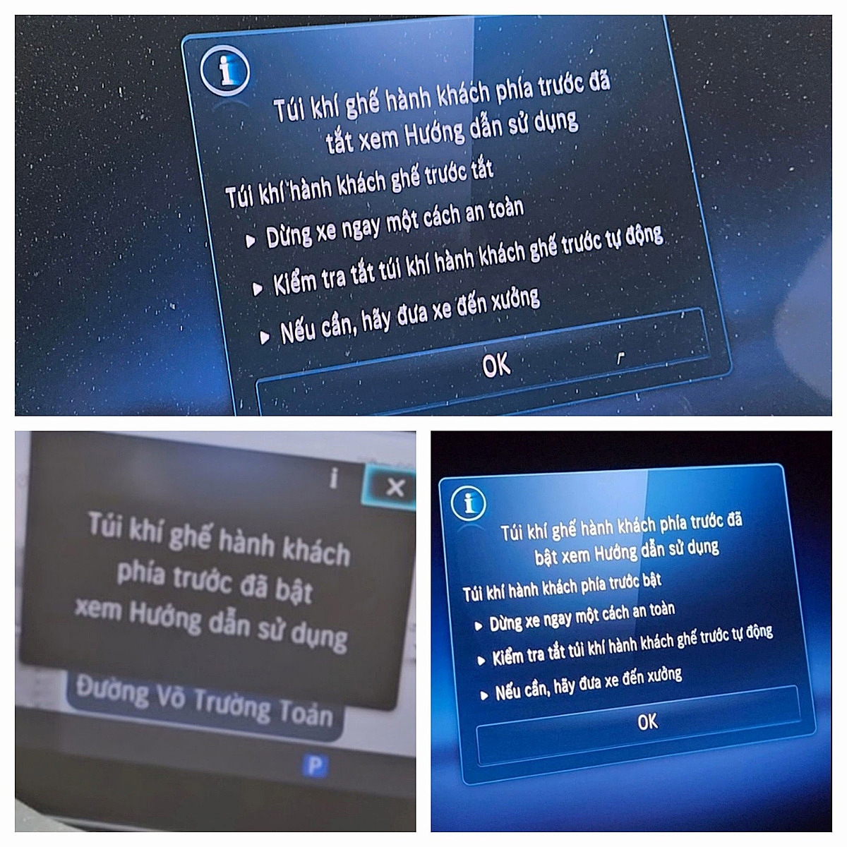 Xe Mercedes-Benz S450 của anh V.T bị lỗi túi khí. Hệ thống túi khí liên tục báo bật/tắt khi xe đang vận hành nên không biết lúc nào hoạt động an toàn.