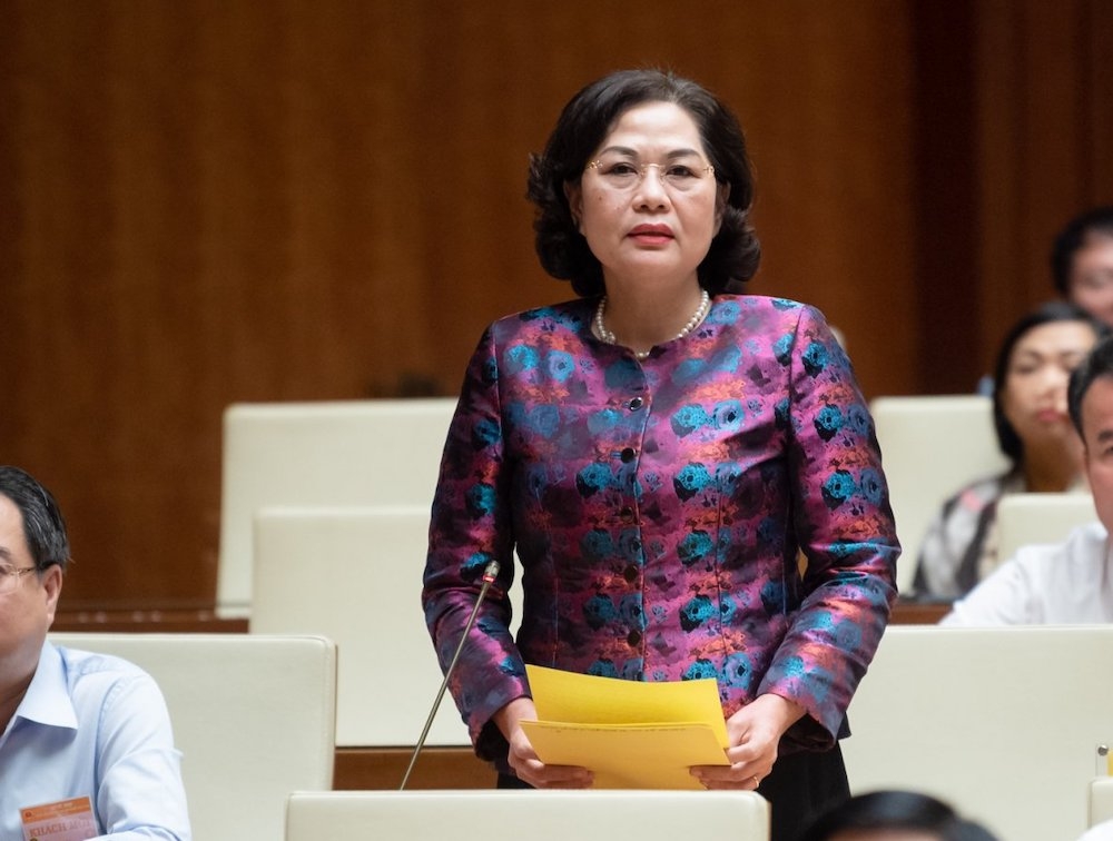 Thống đốc Ngân hàng Nhà nước Nguyễn Thị Hồng giải trình vấn đề quan trọng, được nhiều đại biểu nêu tại phiên thảo luận.