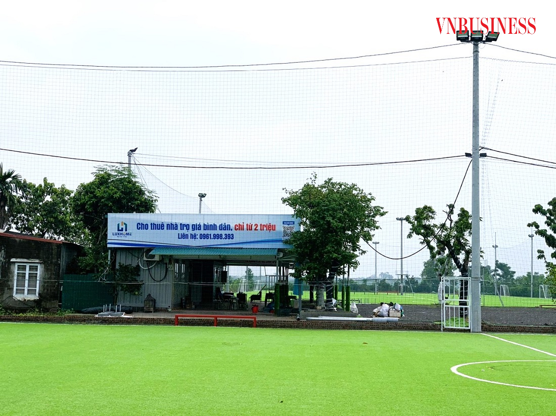 Khu vực sân bóng đã hoàn thiện và đi vào hoạt động.