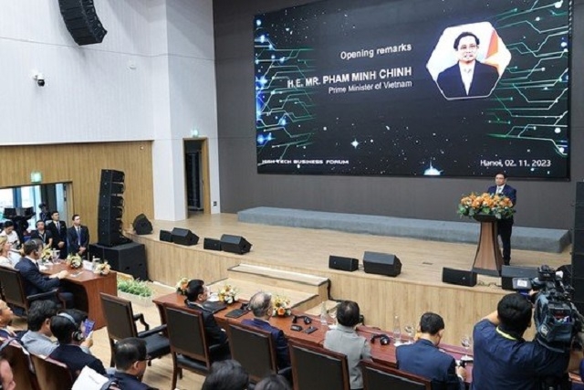 Thủ tướng Phạm Minh Chính phát biểu tại Diễn đàn Doanh nghiệp công nghệ cao Việt Nam - Hà Lan.