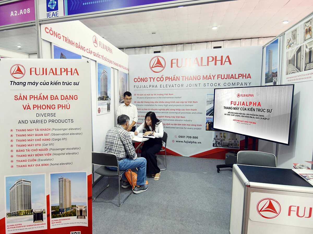 FUJIALPHA là một trong những đại diện các doanh nghiệp thang máy tại Việt Nam tham gia triển lãm.