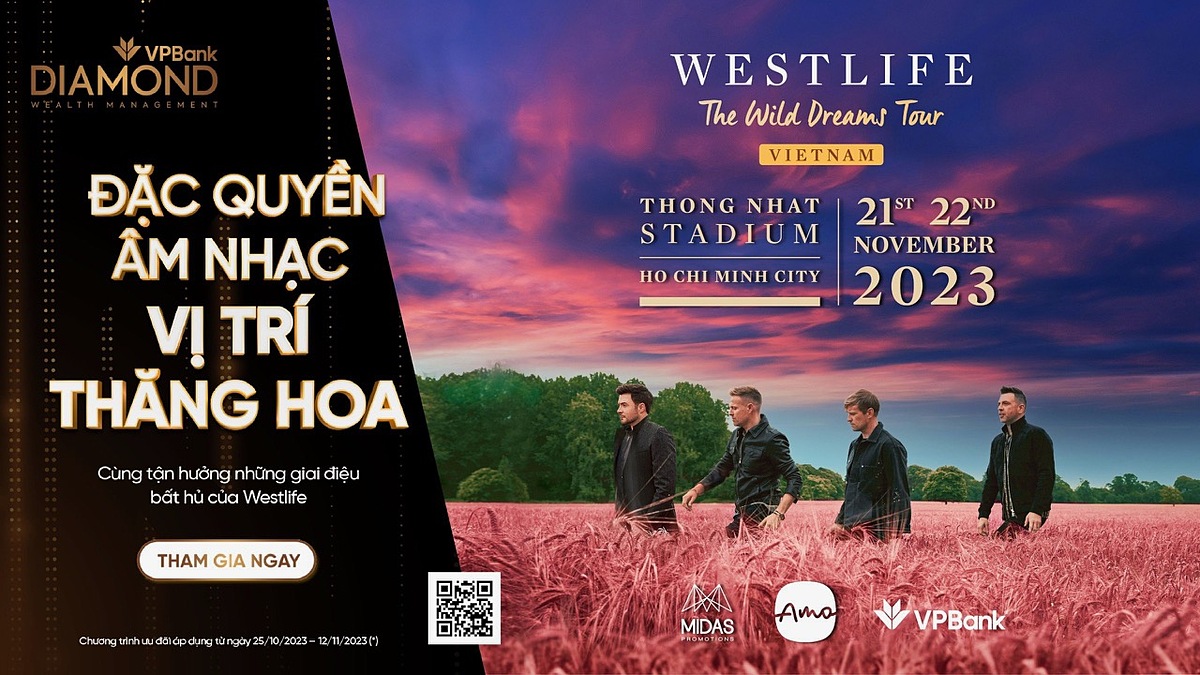 VPBank chiêu đãi 5.000 vé miễn phí đêm nhạc Westlife.