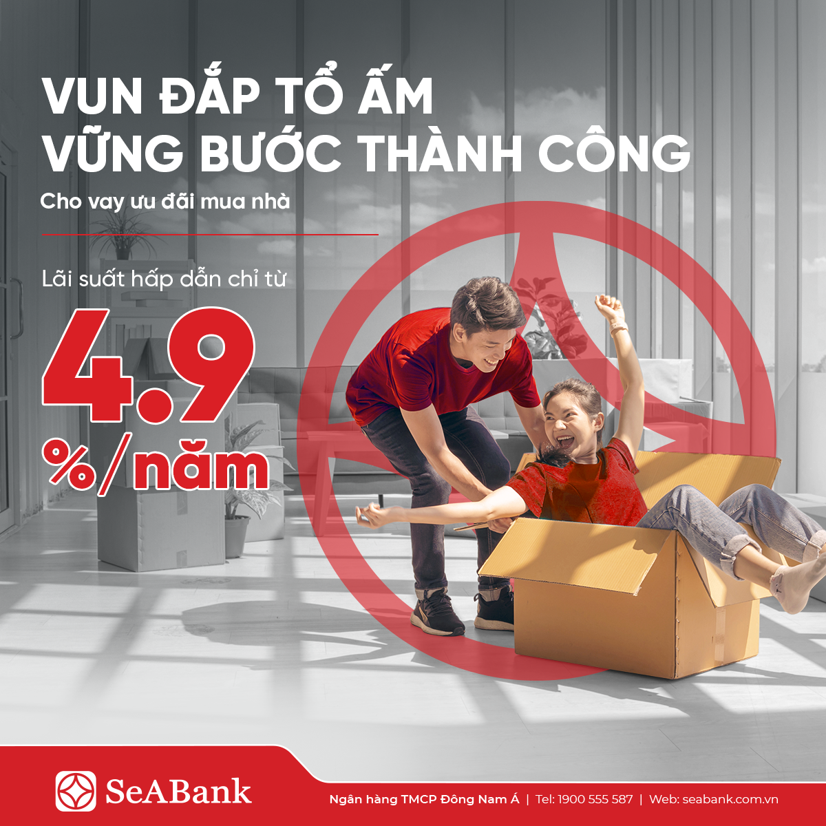 Tại SeABank, mức lãi suất cho vay mua nhà được ngân hàng này áp dụng từ nay đến cuối năm 2023 chỉ từ 4,9%/năm với thời gian cho vay lên đến 35 năm và không giới hạn về hạn mức.