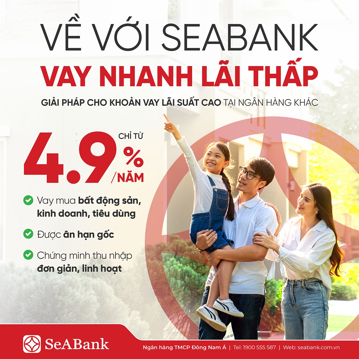 Về với SeABank vay nhanh lãi thấp chỉ từ 4.9%/năm.