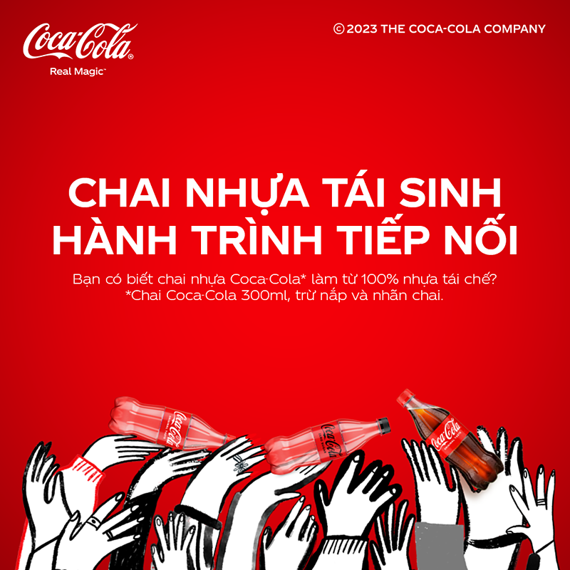 Thông qua sáng kiến “Chai nhựa tái sinh, hành trình tiếp nối, Coca-Cola mong muốn có thể truyền cảm hứng đến người tiêu dùng và kêu gọi sự chung tay cùng chúng tôi thúc đẩy nền kinh tế tuần hoàn tại Việt Nam.