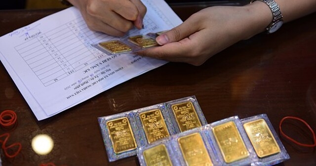 Giá vàng miếng SJC lên mức cao nhất hai tuần qua.